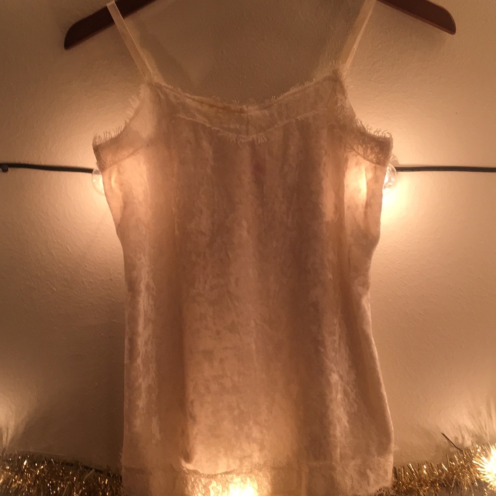 White velvet camisole